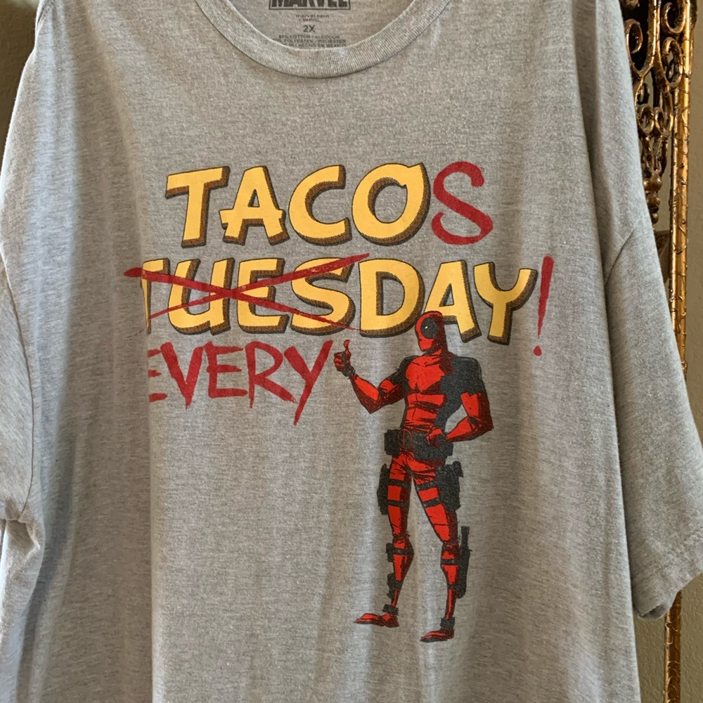 Marvel Deadpool Tacos Everyday Tee Shirt - Picture 1 of 2